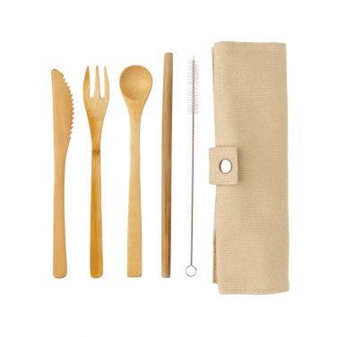Logo trade promotional product photo of: Reusable bamboo travel cutlery set
