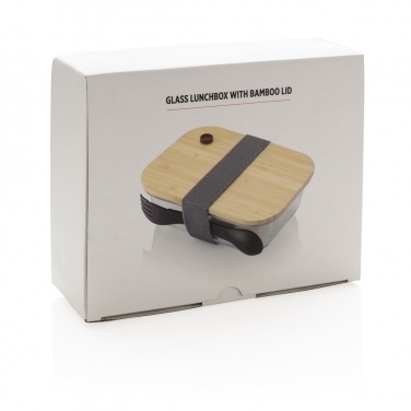Logo trade promotional product photo of: Glass lunchbox with bamboo lid