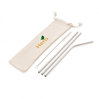 Logotrade promotional merchandise image of: Reusable stainless steel 3 pcs straw set