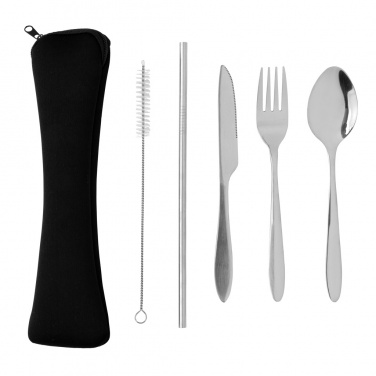 Logo trade promotional gifts picture of: 4 PCS stainless steel re-usable cutlery set
