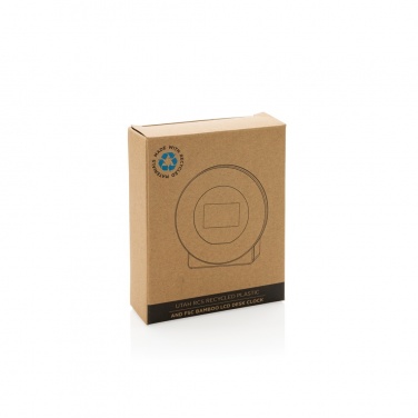 Logo trade promotional product photo of: Utah RCS rplastic and bamboo LCD desk clock