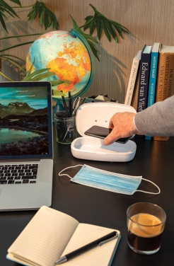 Logo trade promotional merchandise photo of: UV-C steriliser box with 5W wireless charger