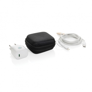 Logotrade promotional gift image of: Boost RCS reycled PET 20W type C 2 pcs charging set