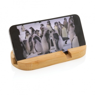 Logo trade promotional gift photo of: Bamboo tablet and phone holder