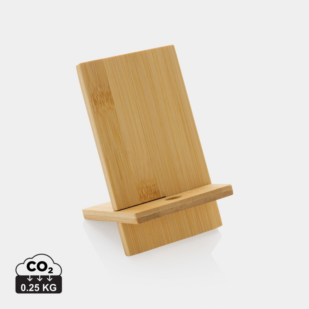 Logo trade promotional products image of: Bamboo phone stand in kraft box