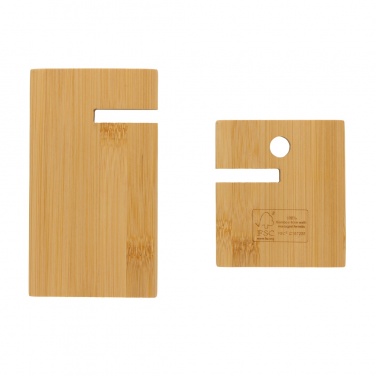 Logo trade promotional merchandise picture of: Bamboo phone stand in kraft box