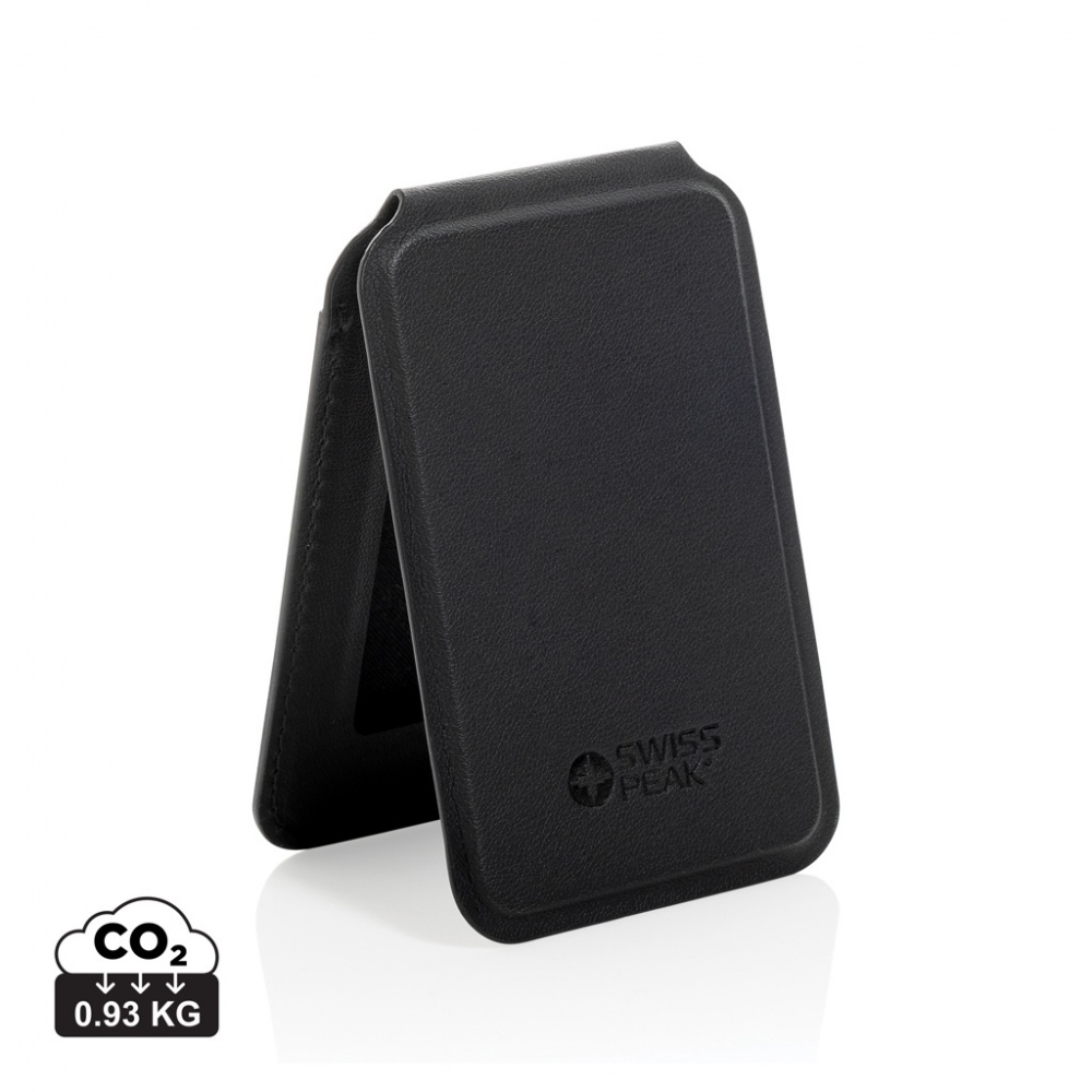 Logo trade advertising products image of: Magstand RCS recycled PU magnetic phone wallet with stand