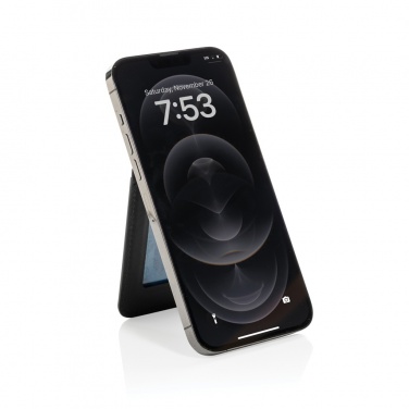 Logo trade advertising products image of: Magstand RCS recycled PU magnetic phone wallet with stand