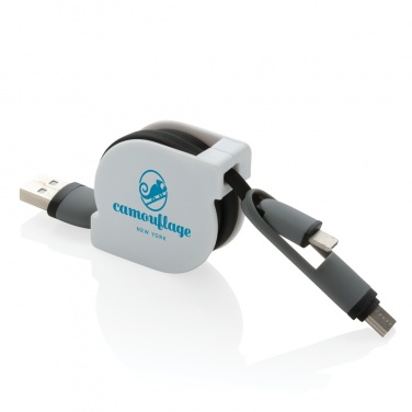 Logo trade promotional gifts picture of: 3-in-1 retractable cable