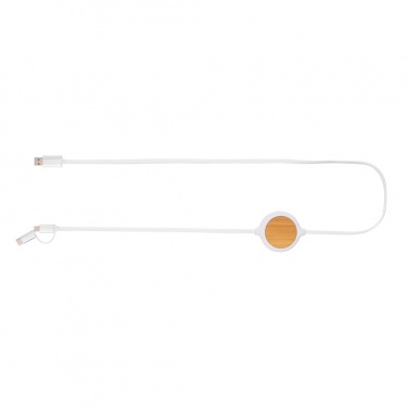 Logotrade promotional giveaway picture of: 3-in-1 cable with 5W bamboo wireless charger