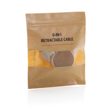 Logo trade promotional item photo of: Cork and Wheat 6-in-1 retractable cable