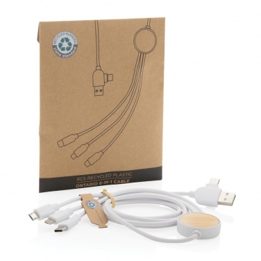 Logo trade corporate gift photo of: RCS recycled plastic Ontario 6-in-1 cable