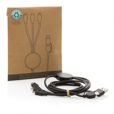 Logotrade promotional item picture of: RCS recycled TPE and recycled plastic 6-in-1 cable