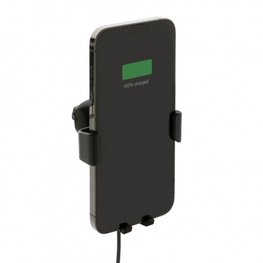 Logotrade promotional giveaway image of: RCS recycled plastic 10W wireless charging car holder