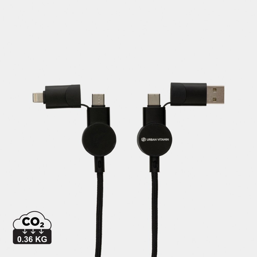 Logotrade corporate gift picture of: Oakland RCS recycled plastic 6-in-1 fast charging 45W cable