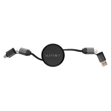 Logotrade promotional gift image of: Terra RCS recycled aluminium retractable 6 in 1 cable