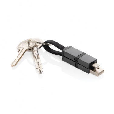 Logo trade promotional products image of: Terra recycled aluminum 4 in 1 60W fast charging cable