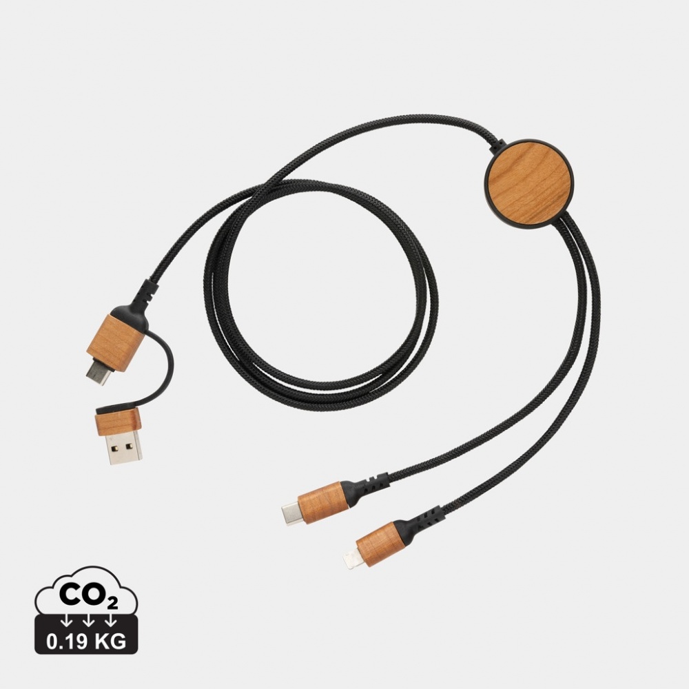 Logotrade promotional giveaway picture of: Ohio RCS certified recycled plastic 6-in-1 cable