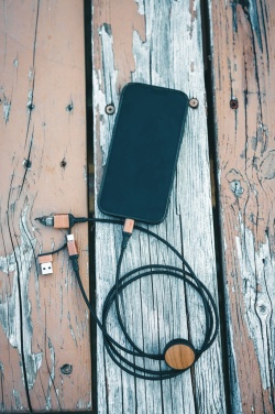 Logotrade promotional product image of: Ohio RCS certified recycled plastic 6-in-1 cable