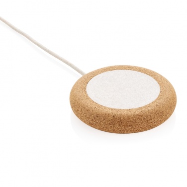 Logo trade business gifts image of: Cork and Wheat 5W wireless charger