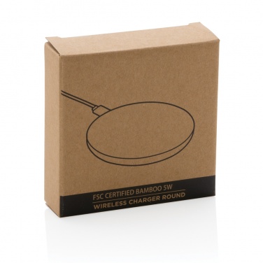Logotrade advertising product image of: Bamboo 5W round wireless charger