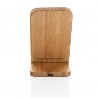 Logo trade promotional items picture of: Bamboo 5W wireless charging stand