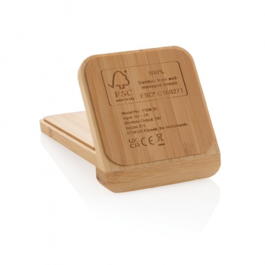 Logotrade promotional merchandise photo of: Bamboo 5W wireless charging stand