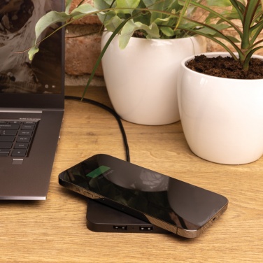 Logotrade corporate gift image of: RCS recycled plastic 10W Wireless charger with USB Ports