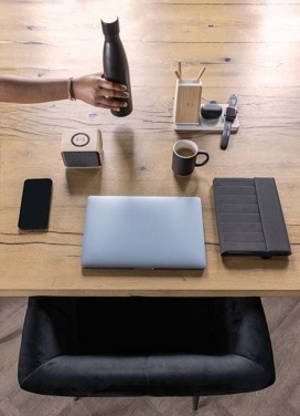 Logotrade advertising product picture of: Ontario recycled plastic & bamboo 3-in-1 wireless charger