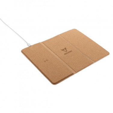 Logotrade advertising product image of: 10W wireless charging cork mousepad and stand