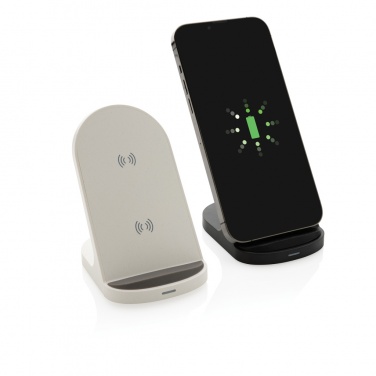 Logotrade promotional gift picture of: RCS recycled plastic double coil wireless stand 15W