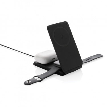 Logo trade promotional gifts picture of: Swiss Peak RCS rPU 15W  3-in-1 magnetic wireless charger