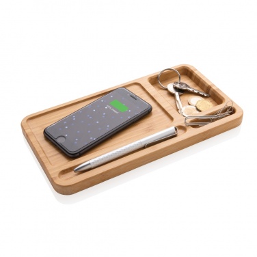 Logotrade promotional giveaway picture of: Bamboo desk organiser 5W wireless charger