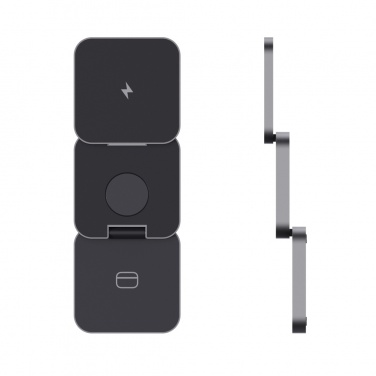 Logotrade advertising products photo of: Terra RCS recycled aluminum foldable 3 in 1 15W charger