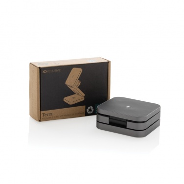 Logo trade promotional merchandise photo of: Terra RCS recycled aluminum foldable 3 in 1 15W charger