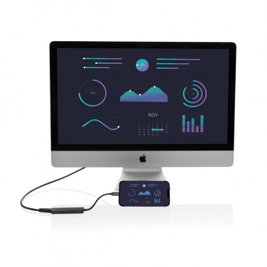 Logo trade promotional items image of: Terra RCS recycled aluminum hub with HDMI input