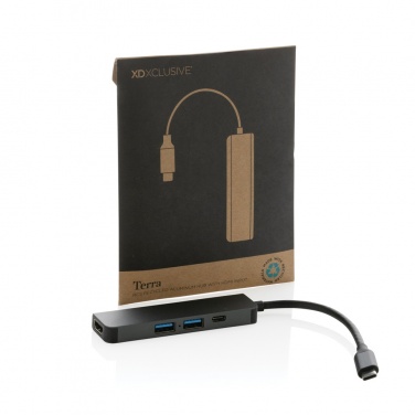 Logo trade business gifts image of: Terra RCS recycled aluminum hub with HDMI input