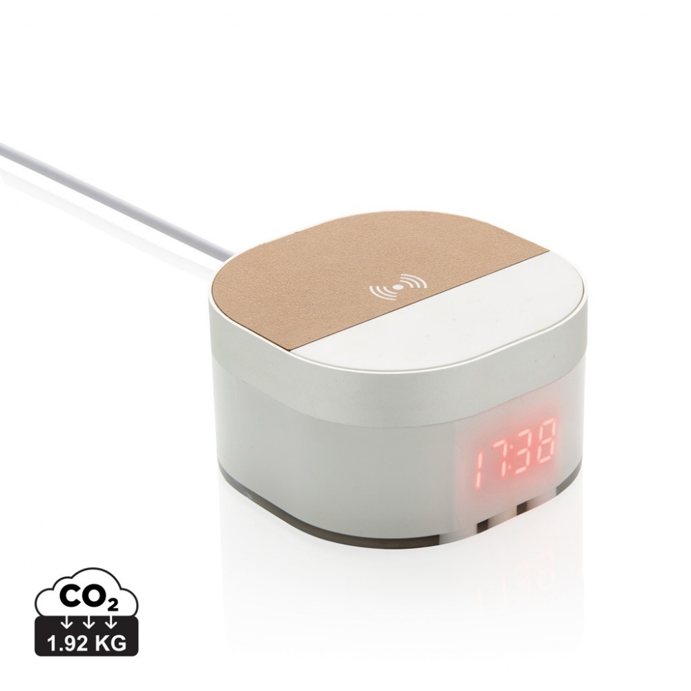 Logo trade promotional giveaways picture of: Aria 5W Wireless Charging Digital Clock