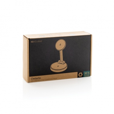 Logotrade corporate gift picture of: Ontario RCS rplastic 15W magnetic charging 2 in 1 stand