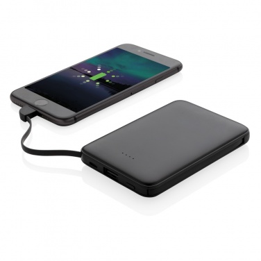 Logotrade promotional gifts photo of: 5.000 mAh Pocket Powerbank with integrated cables