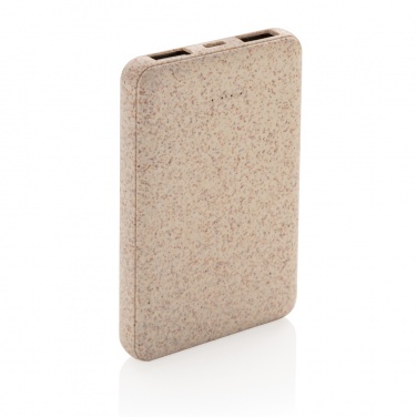 Logotrade advertising product image of: Wheat Straw 5.000 mAh Pocket Powerbank