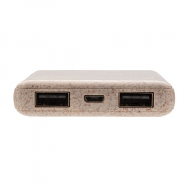 Logo trade promotional merchandise image of: Wheat Straw 5.000 mAh Pocket Powerbank