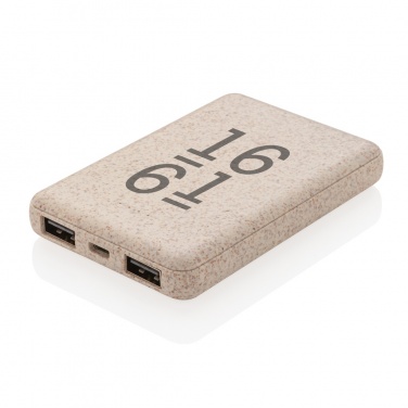 Logotrade promotional product image of: Wheat Straw 5.000 mAh Pocket Powerbank