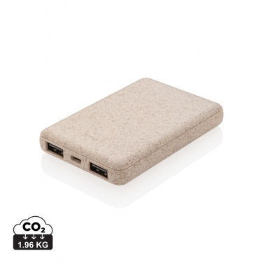 Logotrade promotional items photo of: Wheat Straw 5.000 mAh Pocket Powerbank
