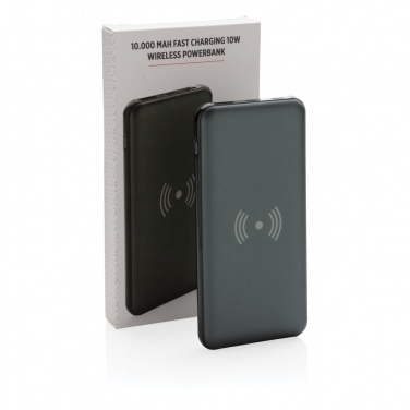Logo trade promotional giveaway photo of: 10.000 mAh Fast Charging 10W Wireless Powerbank with PD