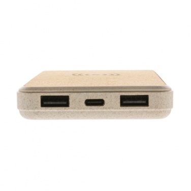 Logotrade promotional gift picture of: Cork and Wheat Straw 8.000 mAh 5W wireless powerbank