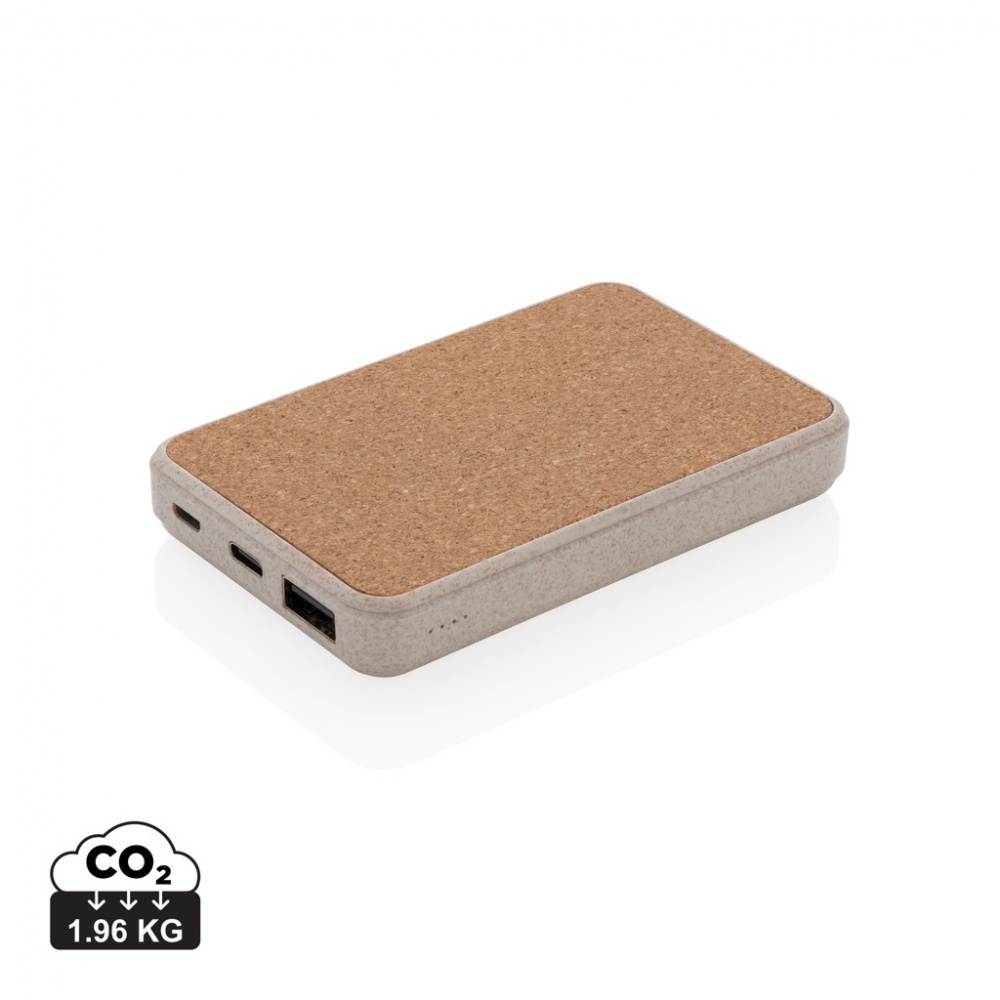Logo trade corporate gift photo of: Cork and Wheat 5.000 mAh pocket powerbank