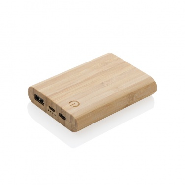 Logo trade promotional gifts image of: Bamboo 5.000 mAh powerbank