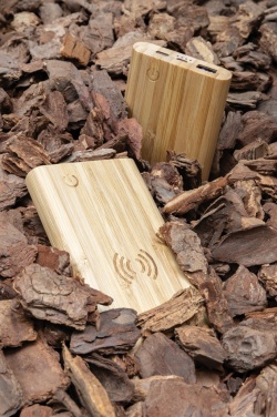 Logo trade promotional item photo of: Bamboo 5.000 mAh powerbank