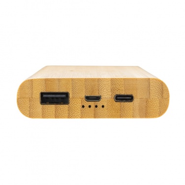 Logo trade promotional gifts picture of: Bamboo 8.000 mAh 5W wireless powerbank